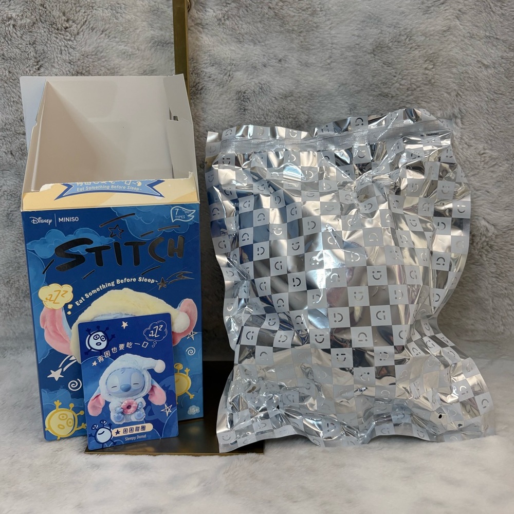 Disney Stitch Eat Something Before Sleep Miniso Blind Bag Sealed Sleep donut - Picture 3 of 6